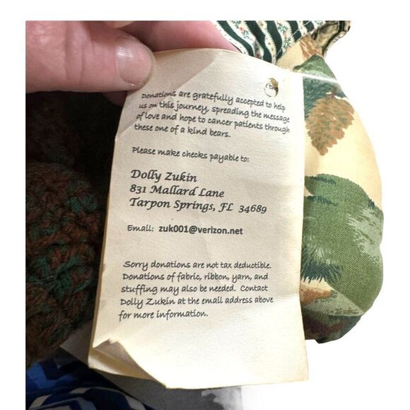 Handcrafted Sunshine Bears "Arnie" Plush Toy Leaves Forest Theme & Knit Shorts - Picture 8 of 8